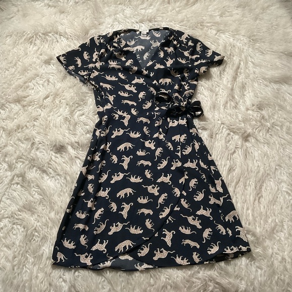 J Crew Printed Wrap Dress - Picture 2 of 5
